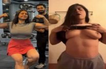 Fitness model naked exposing for gym trainer